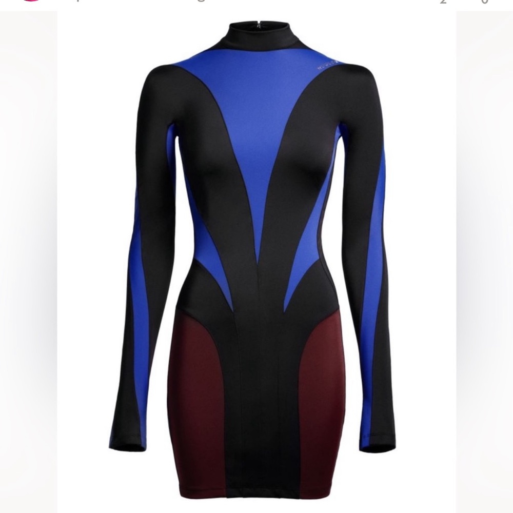 Mugler Spiral-paneled Mini Dress